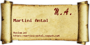 Martini Antal névjegykártya